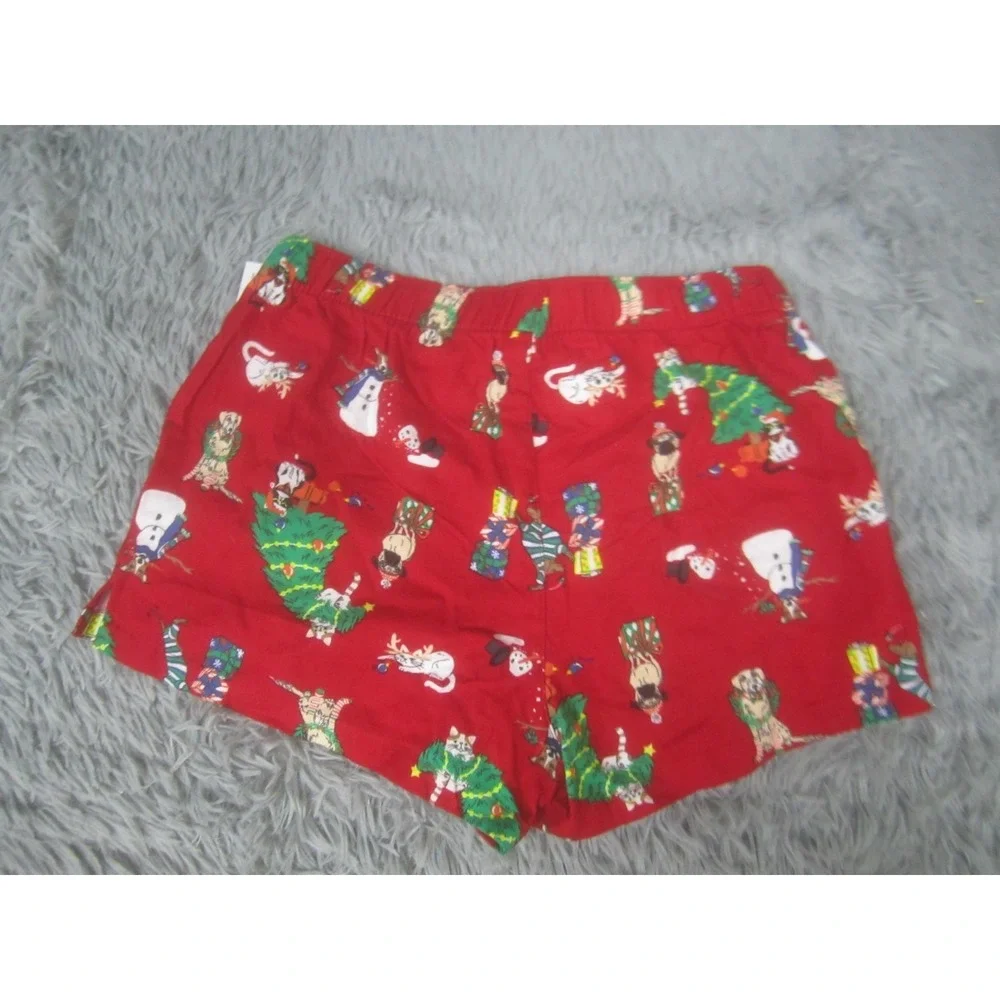 Old Navy Shorts Womens Small NWT Red Christmas Holiday Them‎ Lounge Cotton